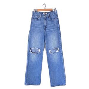 LEVIS High Rise Loose Jean Max Out Wide Leg Distressed Hemp Denim 28x31 90s Y2k